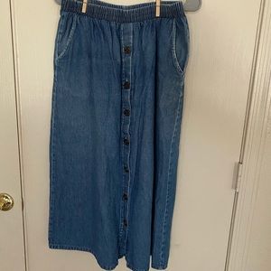 Vintage denim midi skirt